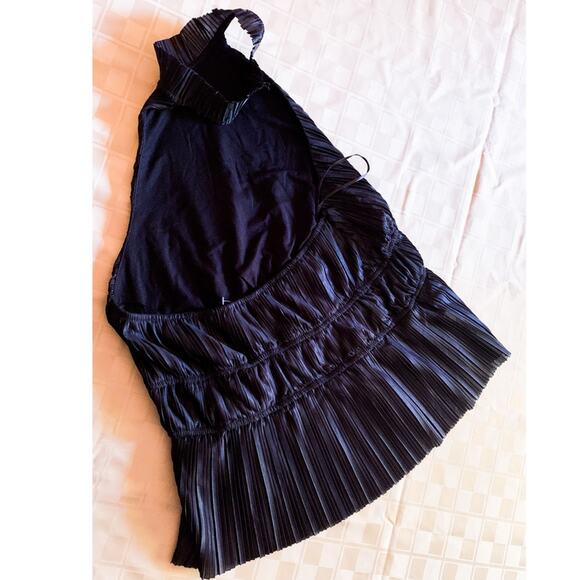 Anthropologie Black Pleated Halter Top NEW - Picture 5 of 7